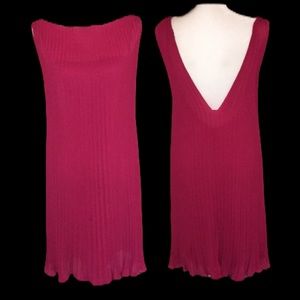 Moda Red Pleated Cocktail Dress